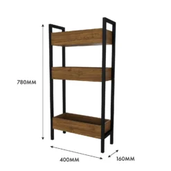 Homebase 3 Tier Bathroom Storage Caddy - Mango Oak & Black -Triton None Store 13871907 1204984543861749