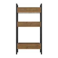 Homebase 3 Tier Bathroom Storage Caddy - Mango Oak & Black -Triton None Store 13871907 3894984543756239
