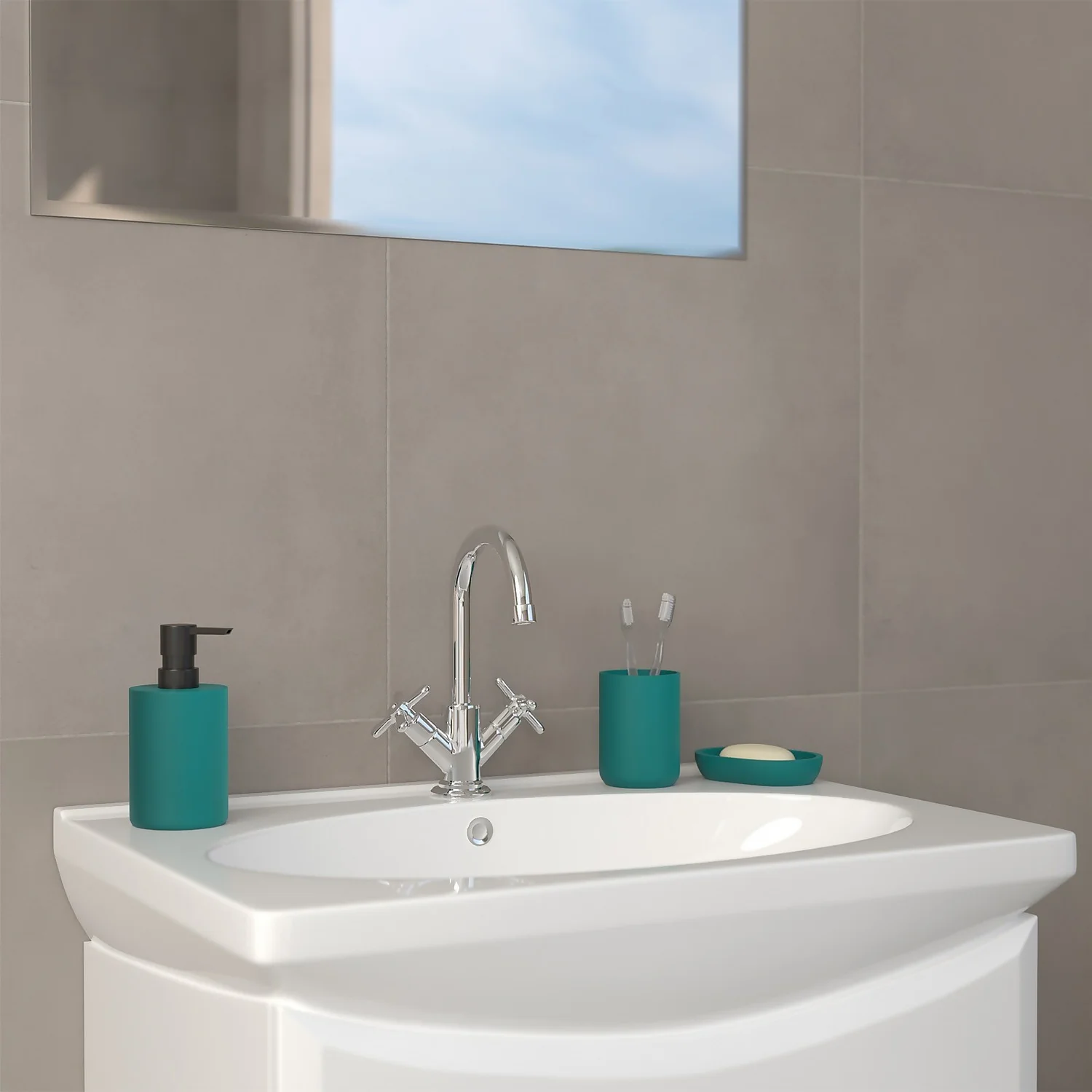 Homebase Edit Toothbrush Holder Tumbler - Forest 4 Homebase Edit Toothbrush Holder Tumbler - Forest - Image 2