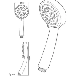 Triton Lara 3 Spray Pattern Shower Head - Chrome -Triton None Store 13882036 1154971872220315