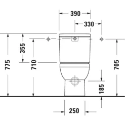 Duravit No.1 Close Coupled Toilet - Closed Back -Triton None Store 13887182 1285005509502131