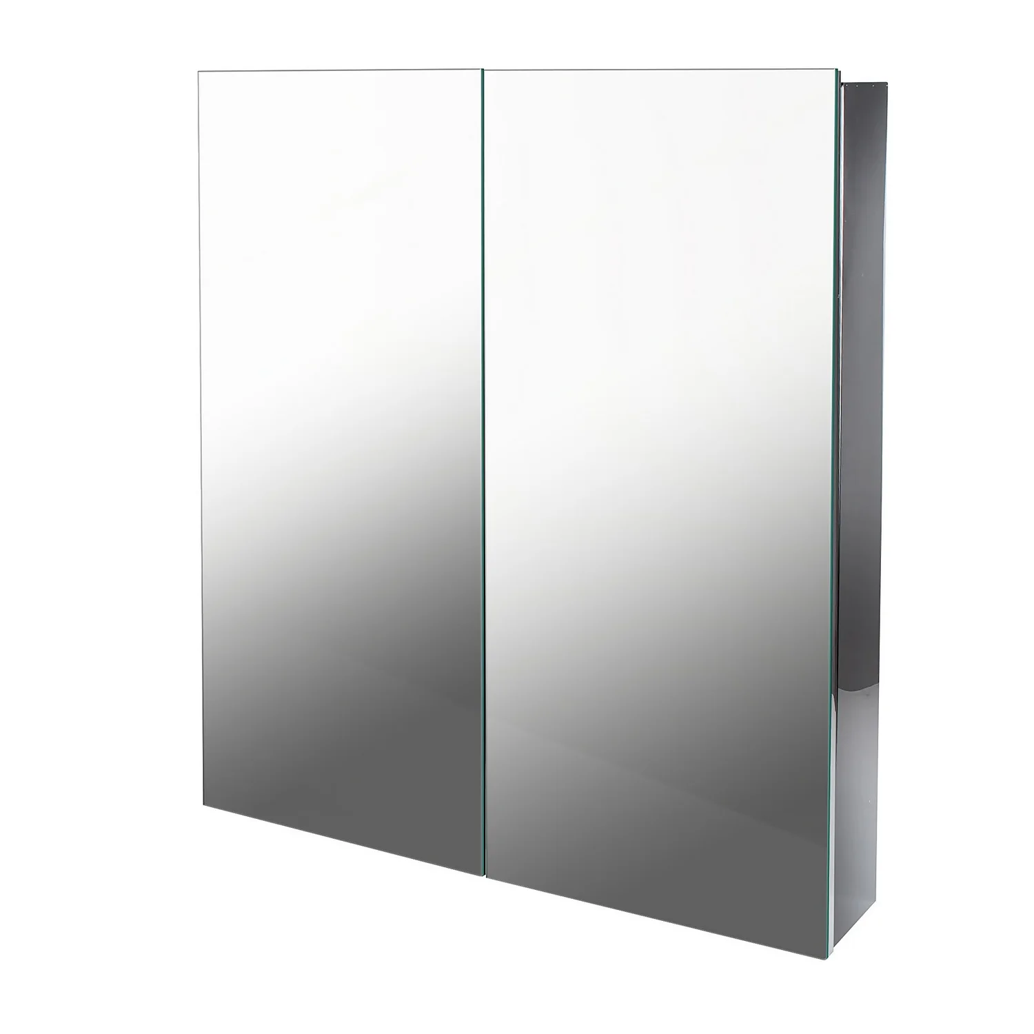 Bathstore Large Mirrored Bathroom Cabinet, Double Door - Stainless Steel 3 Bathstore Large Mirrored Bathroom Cabinet, Double Door - Stainless Steel