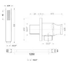 Aqualona Shower Handset, With Hose, Wall Outlet And Holder - Matt Black Finish 9 Aqualona Shower Handset, With Hose, Wall Outlet And Holder - Matt Black Finish -Triton None Store 13914205 1104982455912125