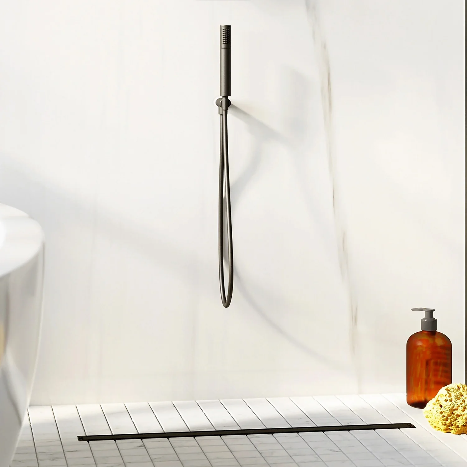 Aqualona Shower Handset, With Hose, Wall Outlet And Holder - Matt Black Finish 5 Aqualona Shower Handset, With Hose, Wall Outlet And Holder - Matt Black Finish - Image 3