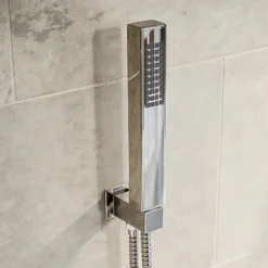 Aqualona Square Shower Handset, With Hose, Wall Outlet And Holder - Chrome Finish -Triton None Store 13914207 9335011531620999