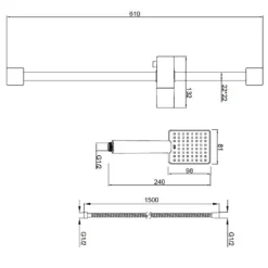 Aqualona Square Shower Handset Head, Riser Rail And Hose Kit - Chrome 9 Aqualona Square Shower Handset Head, Riser Rail And Hose Kit - Chrome -Triton None Store 13914208 1034989479879169
