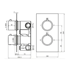 Thermostatic 2 Way Shower Valve - Brushed Nickel Finish -Triton None Store 13914214 1094982457251616