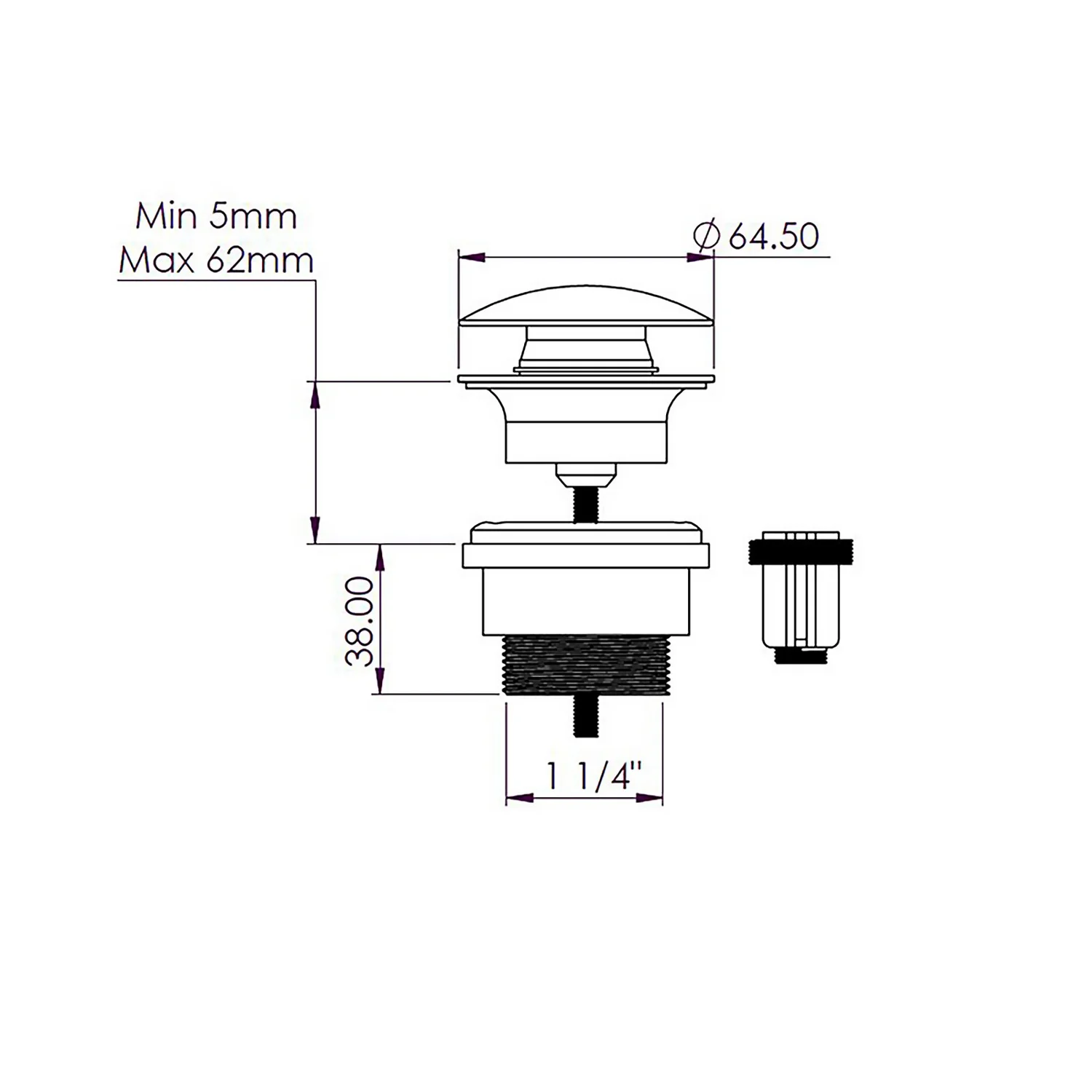 Bathstore Universal Basin Waste - Brushed Nickel 6 Bathstore Universal Basin Waste - Brushed Nickel - Image 4