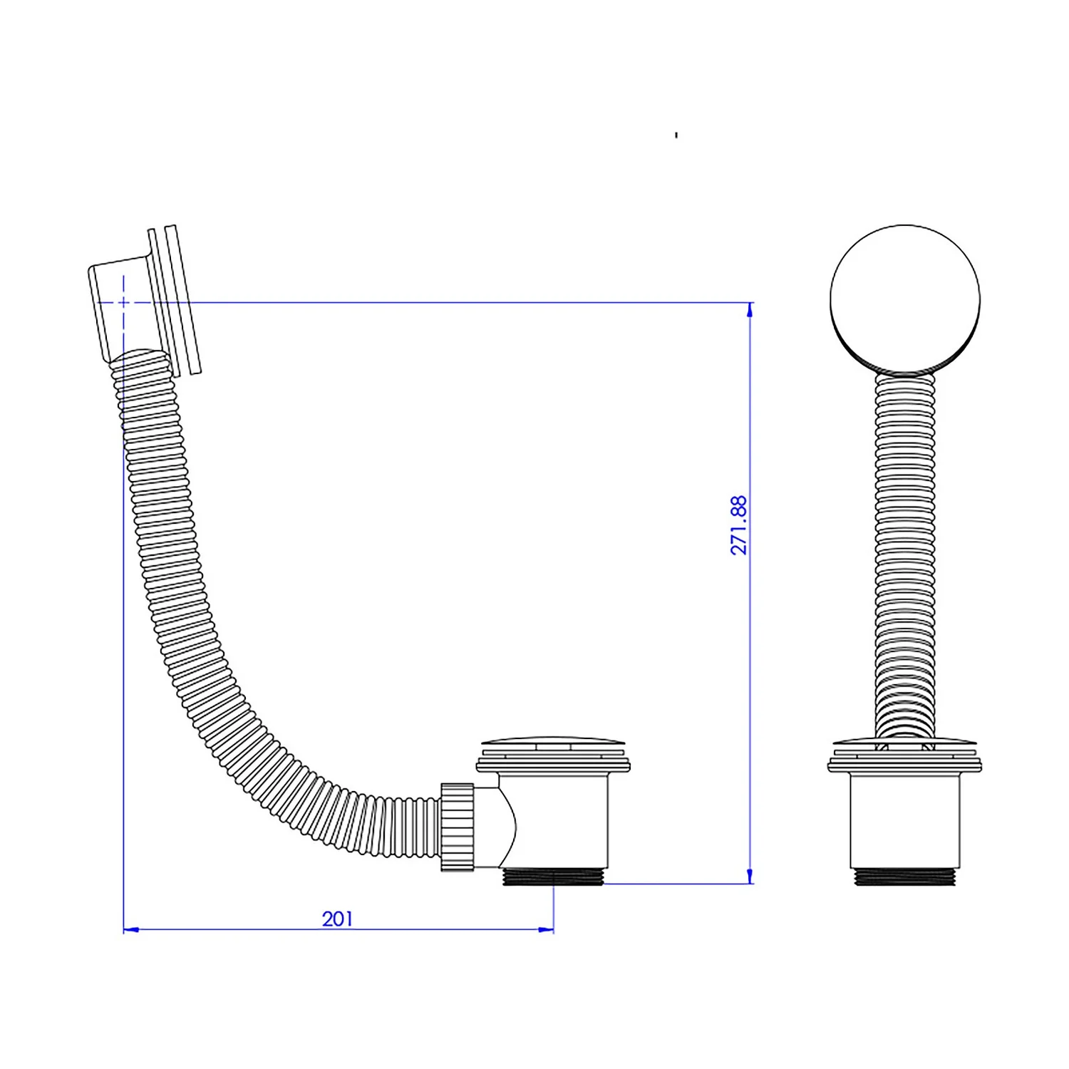 Bathstore Bath Click Clack Waste With Overflow - Matt Black 6 Bathstore Bath Click Clack Waste With Overflow - Matt Black - Image 4