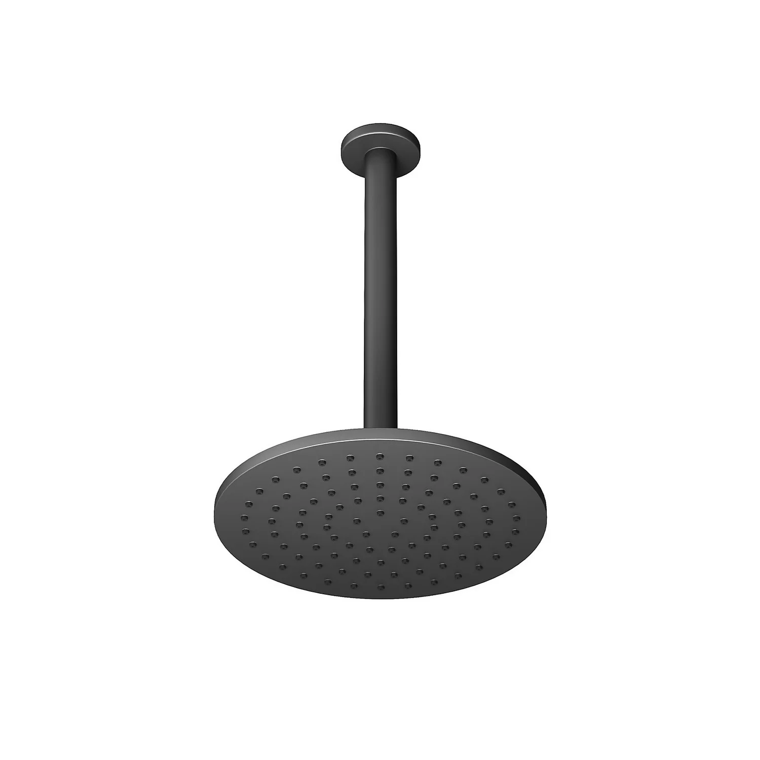 Bathstore Noir Matt Black 250mm Round Shower Head With Ceiling Arm 3 Bathstore Noir Matt Black 250mm Round Shower Head With Ceiling Arm