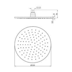 Bathstore Brushed Nickel 250mm Round Shower Head With Wall Arm 10 Bathstore Brushed Nickel 250mm Round Shower Head With Wall Arm -Triton None Store 13927787 1014982455835112
