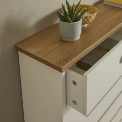Barnford Large Radiator Cover With Drawers In Cream & Oak Effect -Triton None Store 13938566 9995032803554790