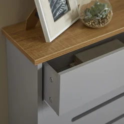 Barnford Small Radiator Cover With Drawer In Grey & Oak Effect -Triton None Store 13938567 1225032802772069