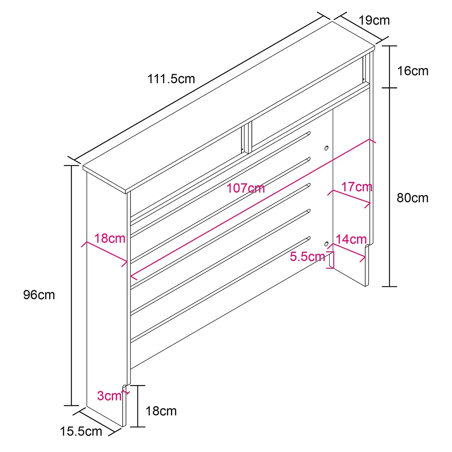 Barnford Medium Radiator Cover With Drawers In Cream & Oak Effect 10 Barnford Medium Radiator Cover With Drawers In Cream & Oak Effect - Image 8