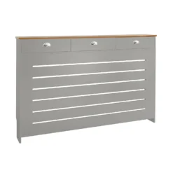 Barnford Large Radiator Cover With Drawers In Grey & Oak