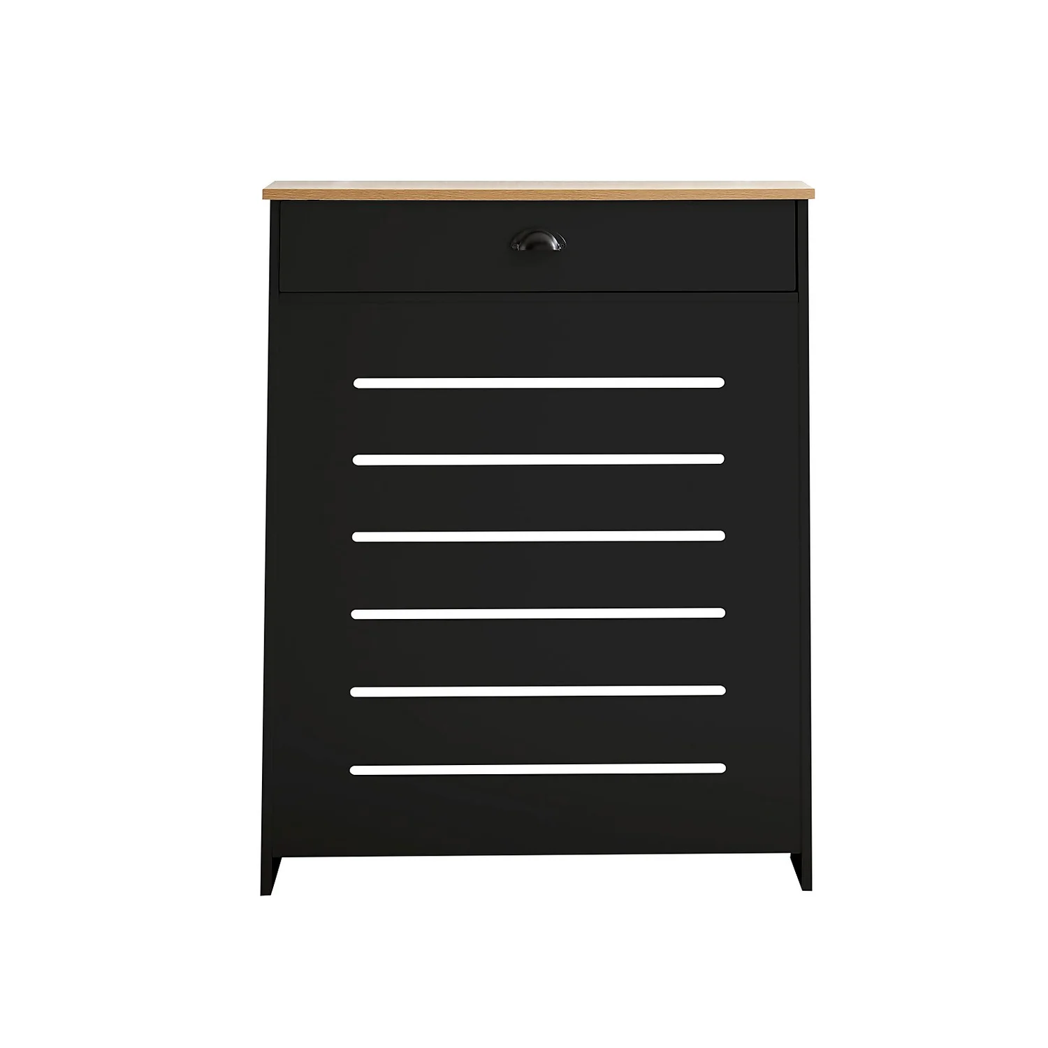 Barnford Small Radiator Cover With Drawer In Black & Oak Effect 6 Barnford Small Radiator Cover With Drawer In Black & Oak Effect - Image 4