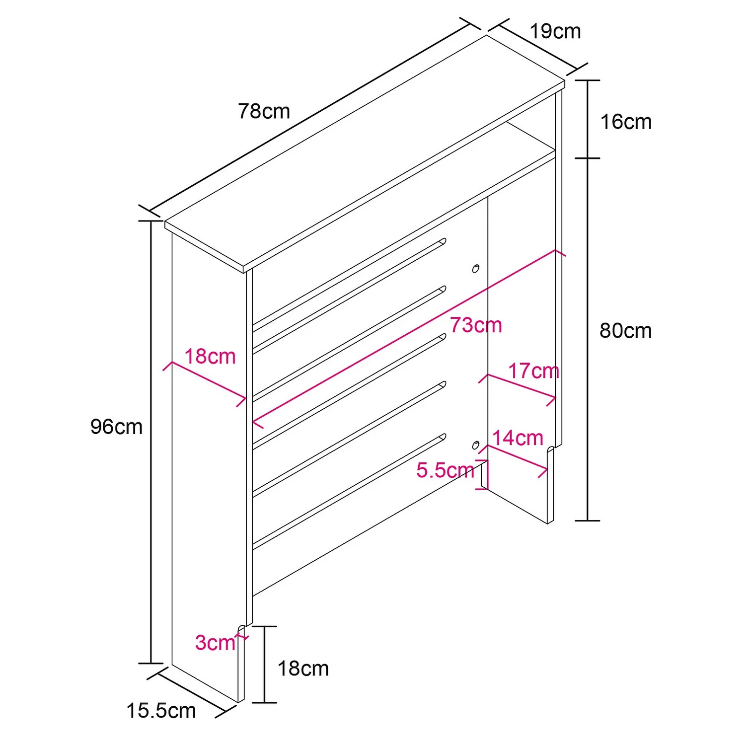 Barnford Small Radiator Cover With Drawer In Black & Oak Effect 10 Barnford Small Radiator Cover With Drawer In Black & Oak Effect - Image 8