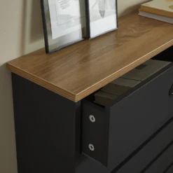 Barnford Medium Radiator Cover With Drawers In Black & Oak Effect -Triton None Store 13938573 1815032803256095