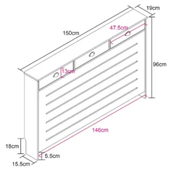 Barnford Large Radiator Cover With Drawers In Black & Oak Effect -Triton None Store 13938574 3135032803370725