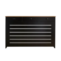 Barnford Large Radiator Cover With Drawers In Black & Oak Effect -Triton None Store 13938574 5115032803178365