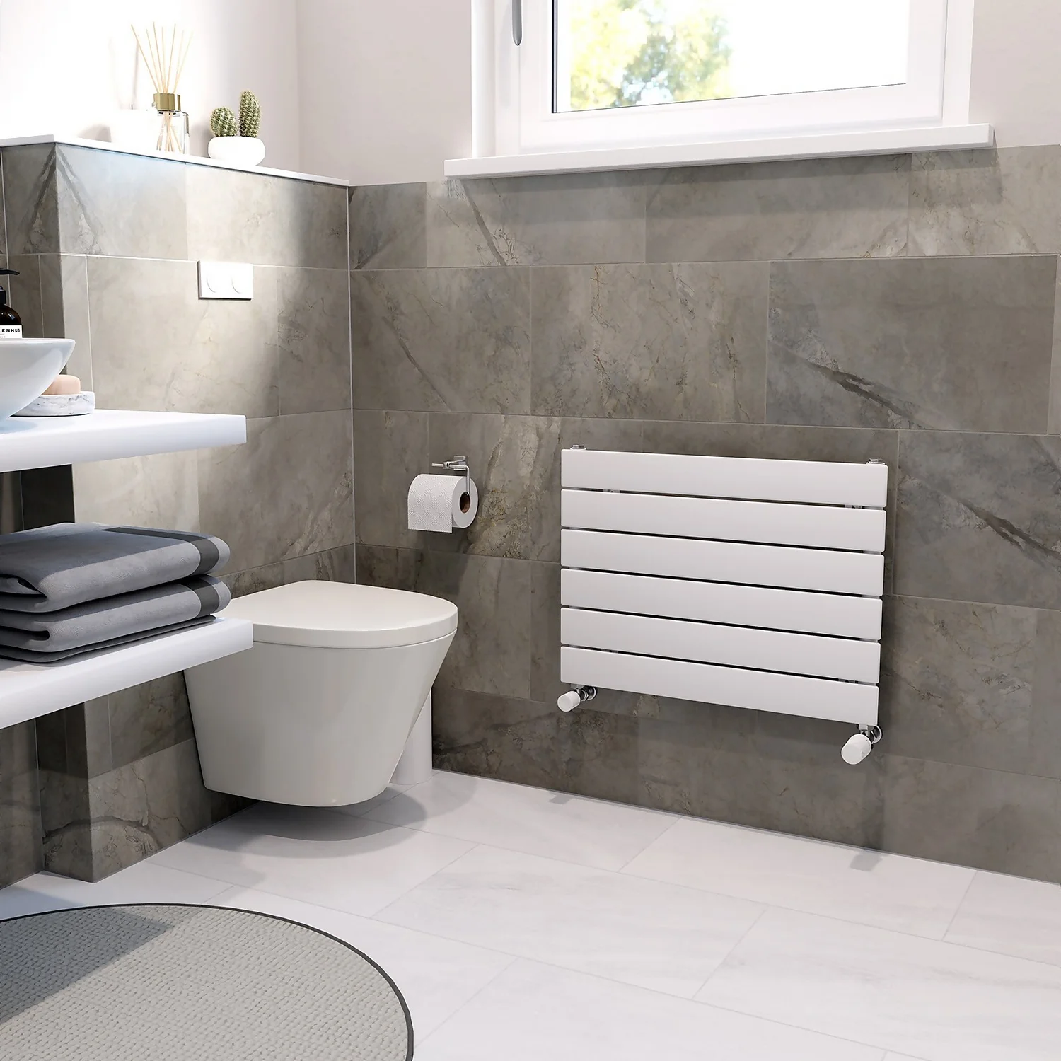 Thames Horizontal Designer Radiator 445x600 White 4 Thames Horizontal Designer Radiator 445x600 White - Image 2