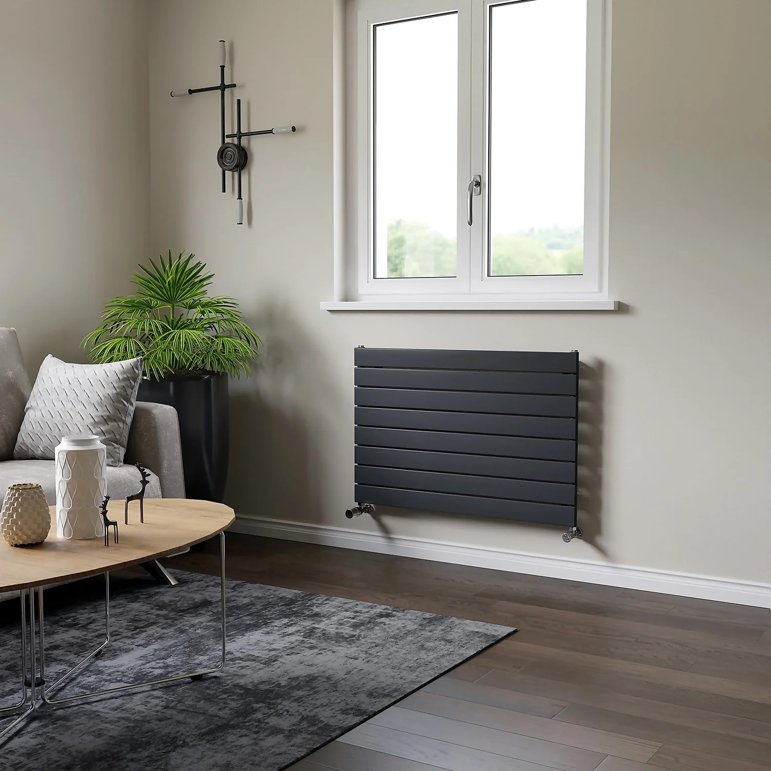 Thames Horizontal Designer Radiator 595x900 Anthracite 4 Thames Horizontal Designer Radiator 595x900 Anthracite - Image 2
