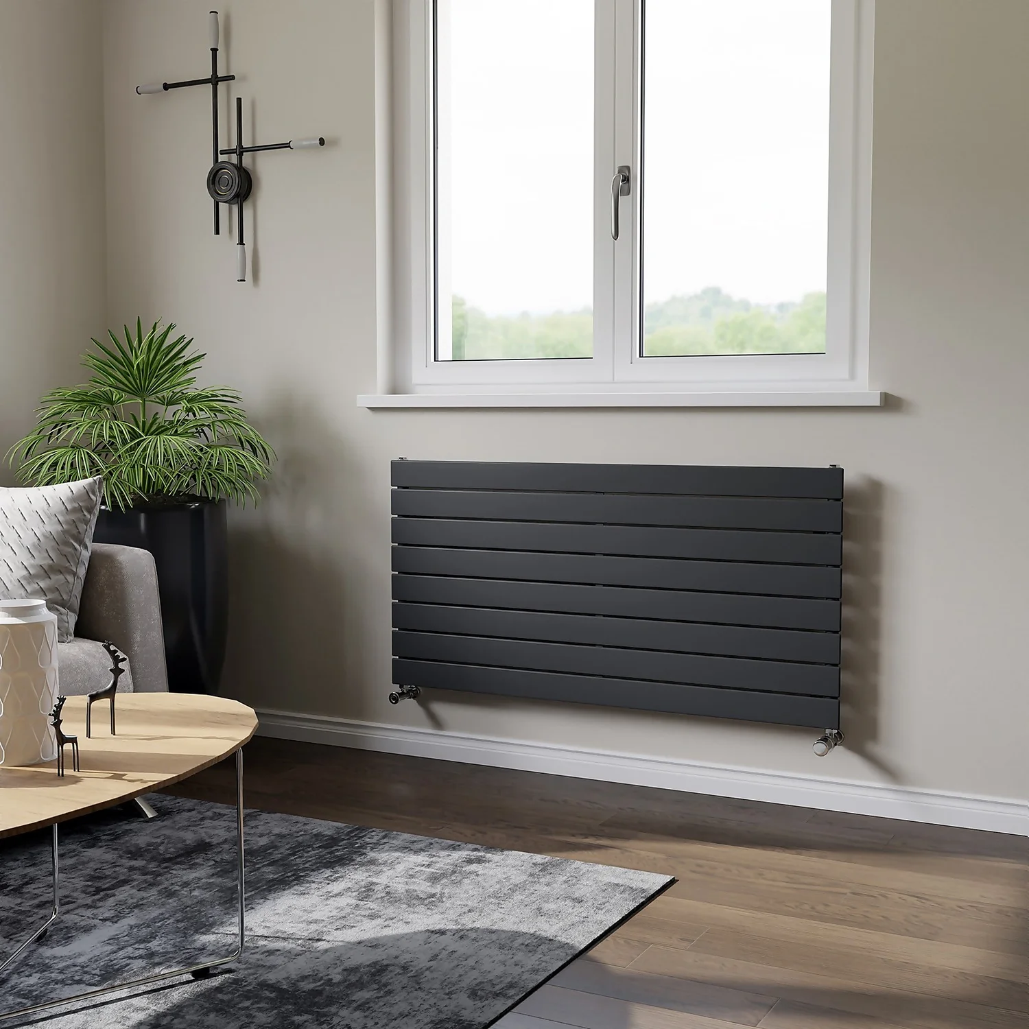 Thames Horizontal Designer Radiator 595x1200 Anthracite 4 Thames Horizontal Designer Radiator 595x1200 Anthracite - Image 2