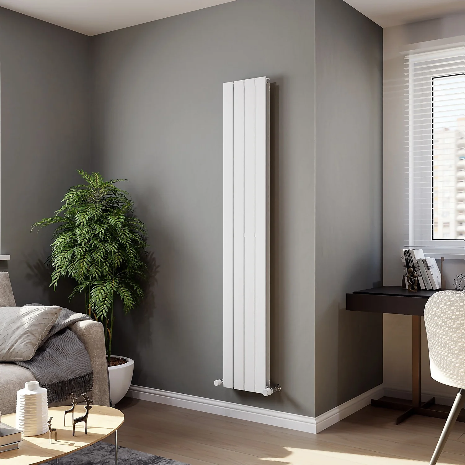 Thames Duplex Designer Radiator 1800x295 White 4 Thames Duplex Designer Radiator 1800x295 White - Image 2