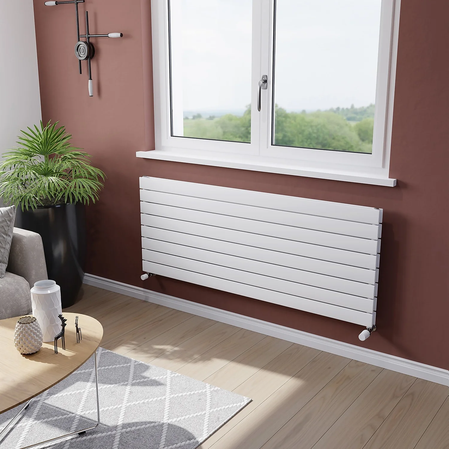 Thames Duplex Horizontal Designer Radiator 595x1500 White 4 Thames Duplex Horizontal Designer Radiator 595x1500 White - Image 2