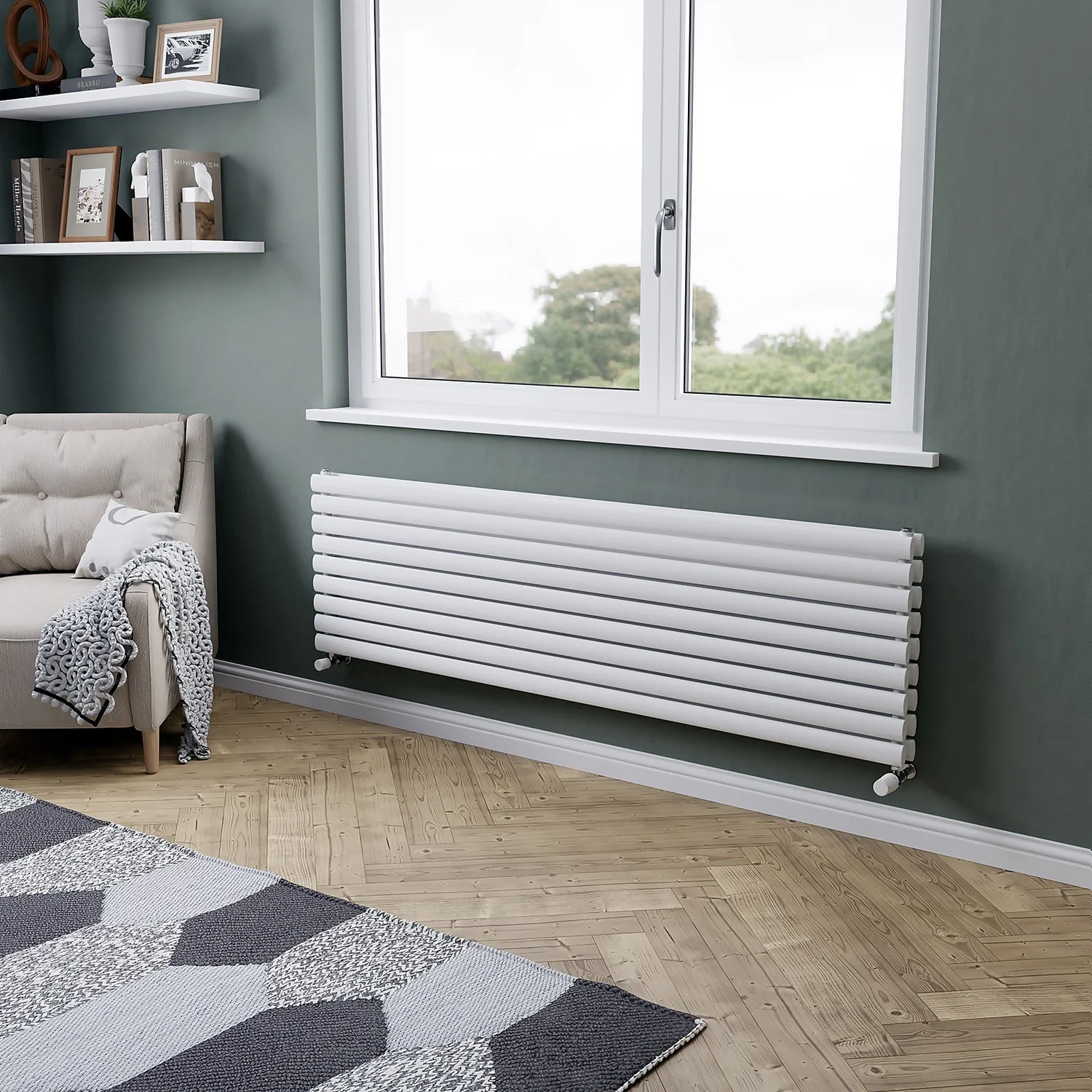 Eden Duplex Horizontal Designer Radiator 526x1800 White 4 Eden Duplex Horizontal Designer Radiator 526x1800 White - Image 2