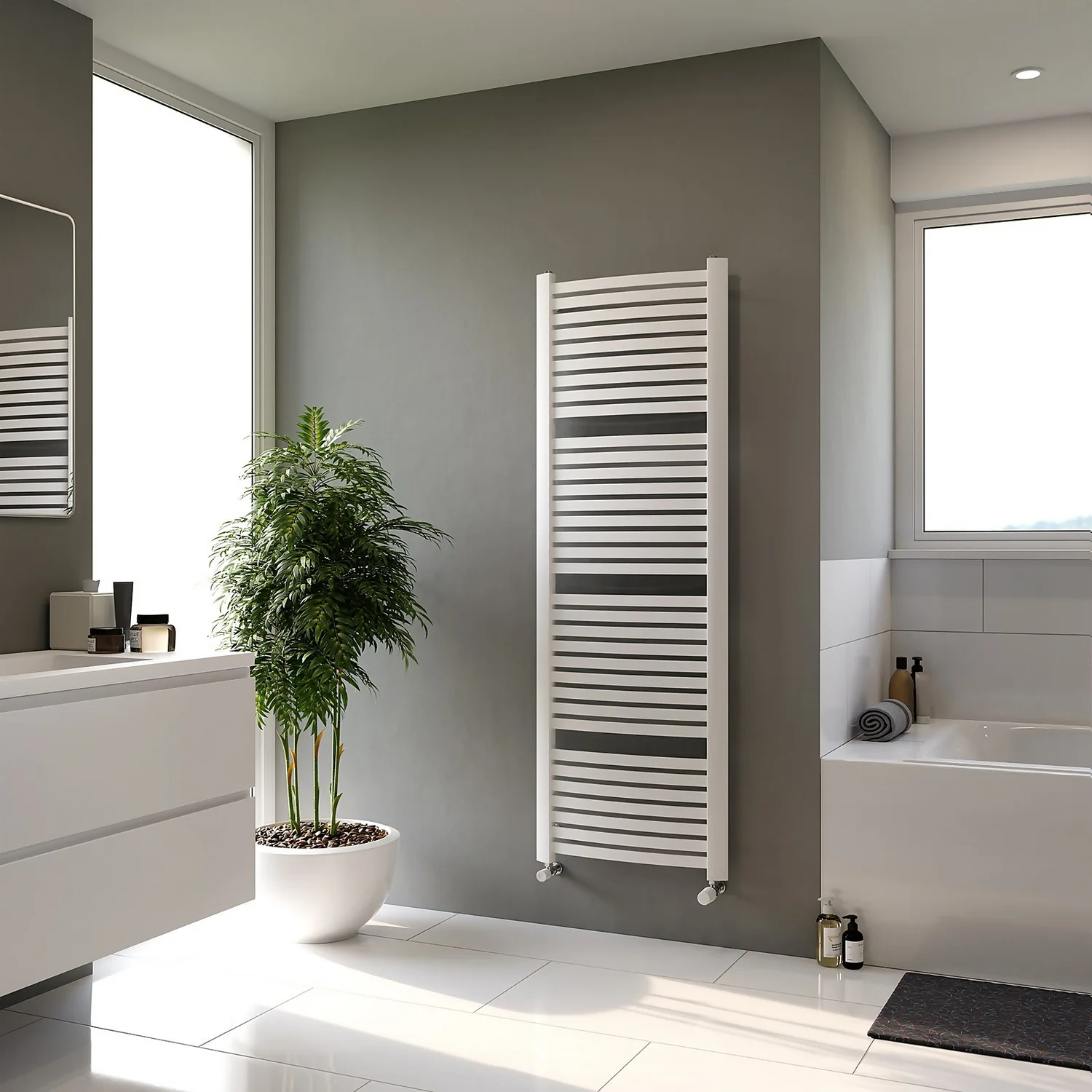 Clyde Designer Towel Radiator 1710x580 White 4 Clyde Designer Towel Radiator 1710x580 White - Image 2
