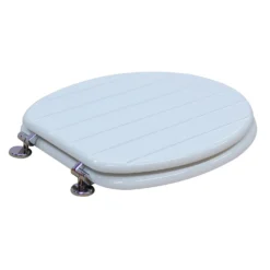 Wooden Tongue & Groove Toilet Seat - White -Triton None Store 14195094 1515022430630161