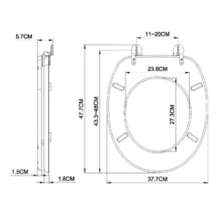 Wooden Tongue & Groove Toilet Seat - White -Triton None Store 14195094 2045022430722267