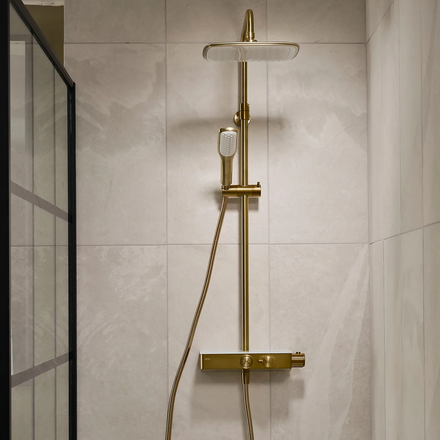 Triton Push Button Mixer Shower - Brushed - Brass 4 Triton Push Button Mixer Shower - Brushed - Brass - Image 2
