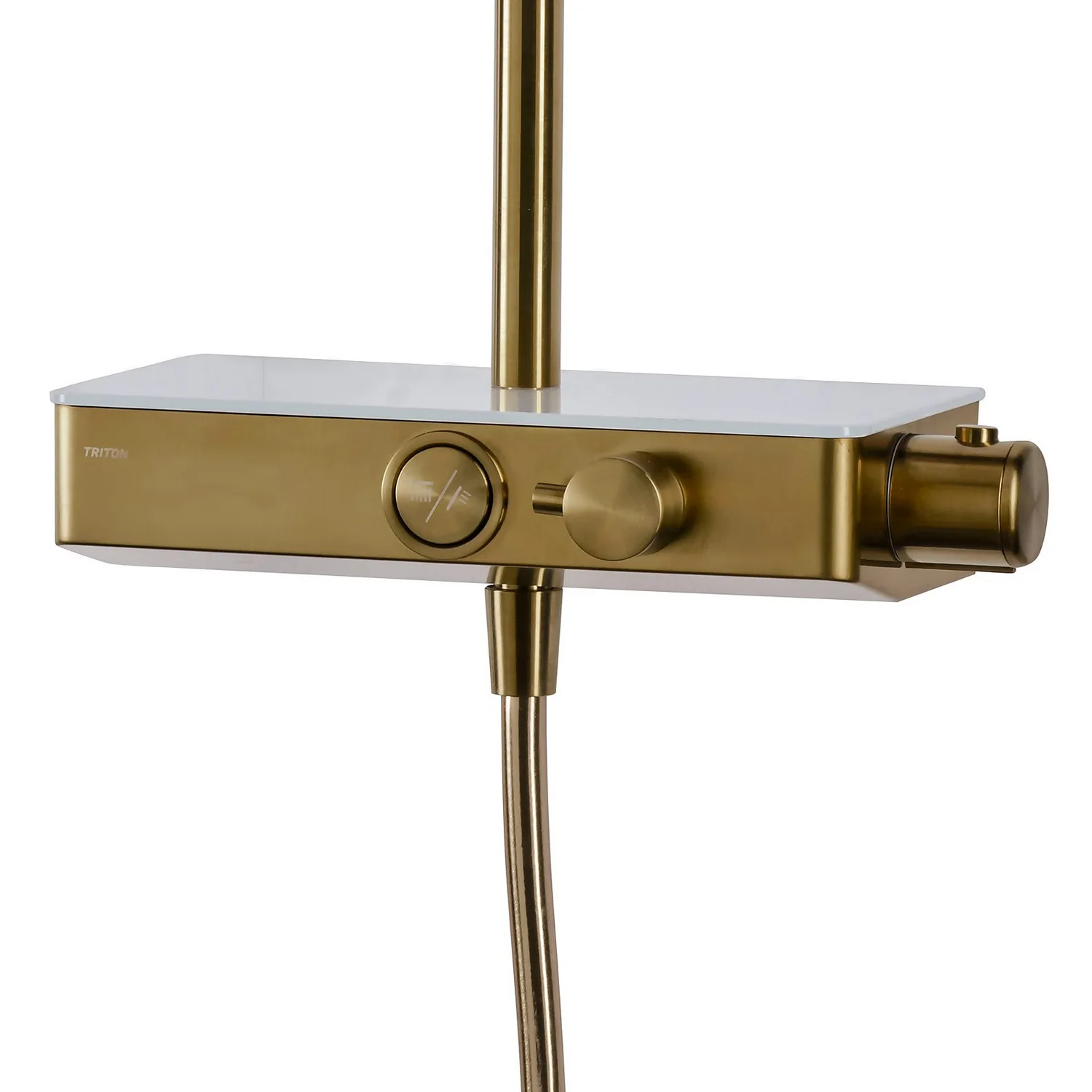 Triton Push Button Mixer Shower - Brushed - Brass 6 Triton Push Button Mixer Shower - Brushed - Brass - Image 4